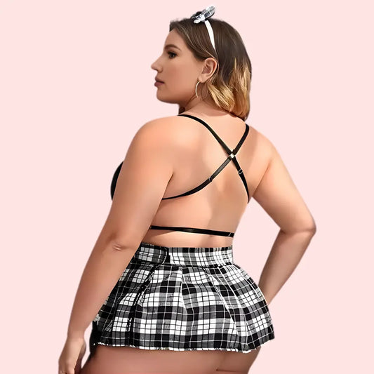 French Daina Schoolgirl Roleplay Costumes with Luxury Panty Gift Snazzyway