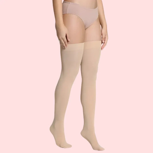 Classic Duo Thigh-High Stockings (Black + Nude) β Pack of 2 Snazzyway