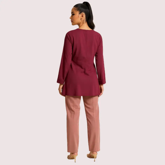 Rosewood Pintuck Pleated Cotton Top Snazzyway