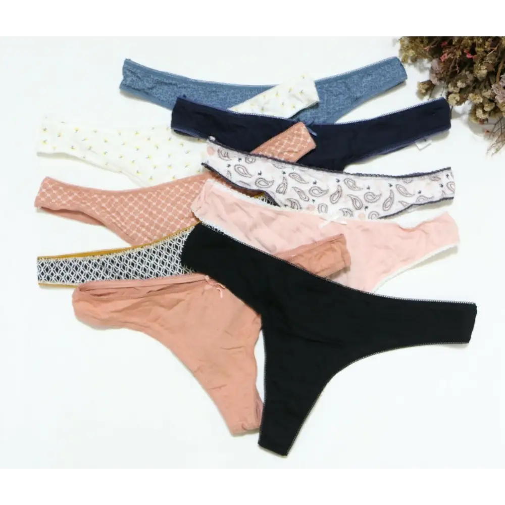 6 pack pure cotton multicolor thong panties