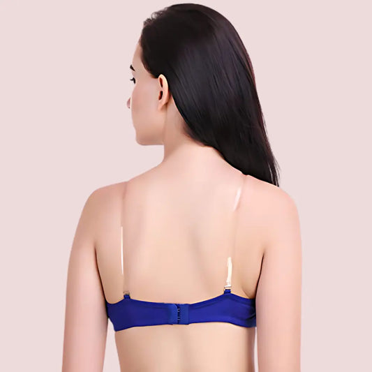 Blue Transparent Strap Bra Snazzyway