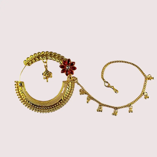 Classic Gold Plated Round Nath from Uttarakhand Snazzyway