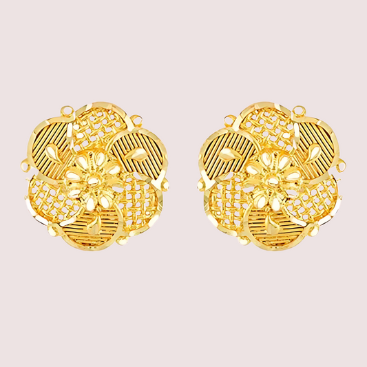 Pack of 2 Gold Finish Traditional Earrings Set for Women