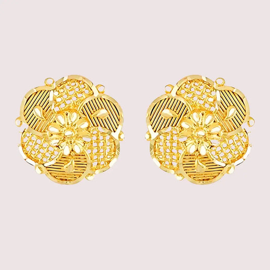 Pack of 2 Gold Finish Traditional Earrings Set for Women Snazzyway