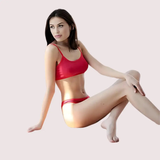 "Full" Coverage Smooth Red Cotton Bra Panty Set Snazzyway