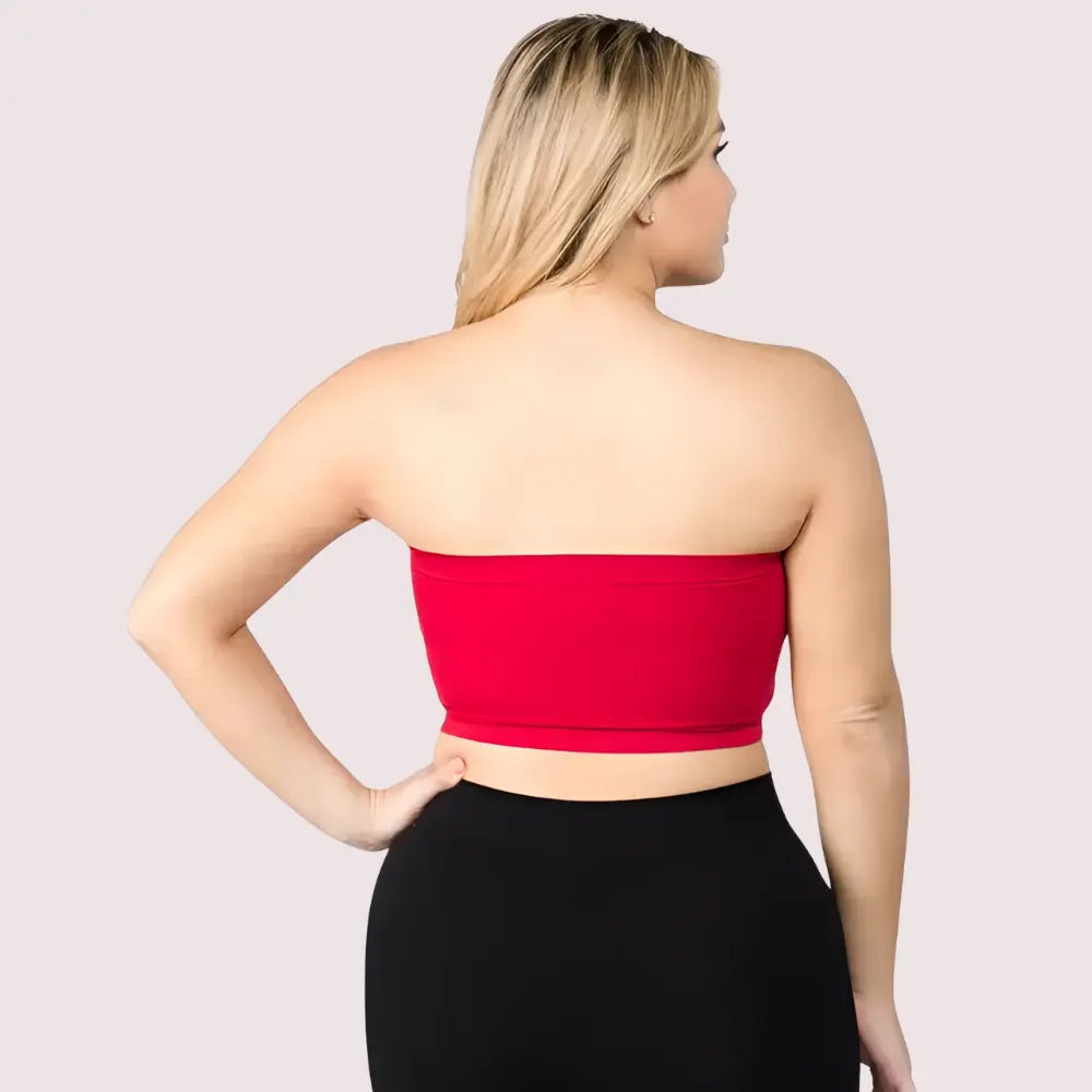 Red Hot Tube Bandeau Bra Top for Women Snazzyway
