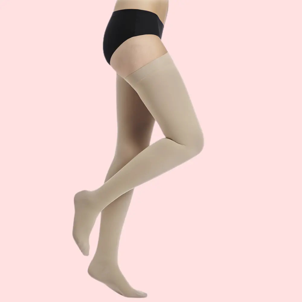SoftSheer Thigh-High Stockings Duo (White + Nude) β Pack of 2 Snazzyway