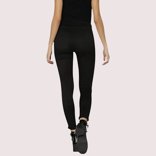 Women's Classic High Waist Royal Black Skinny Jeans Snazzyway