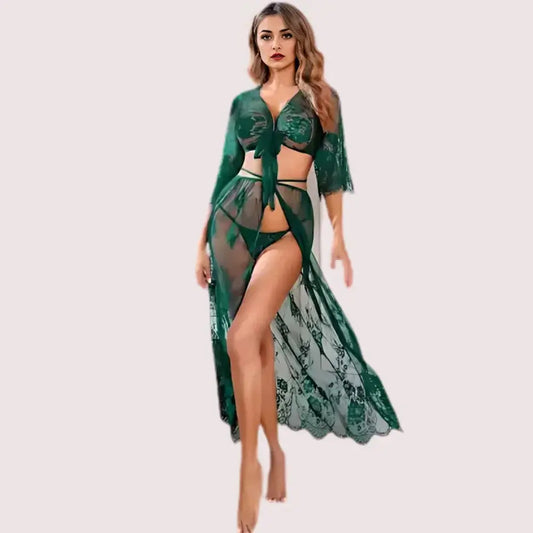 Stylish Sheer Net Top and Skirt Set Snazzyway