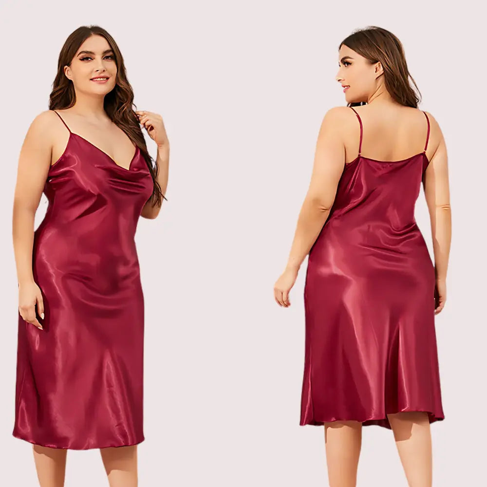 Plus Size Classic Satin Sleepwear (4XL–5XL) Snazzyway