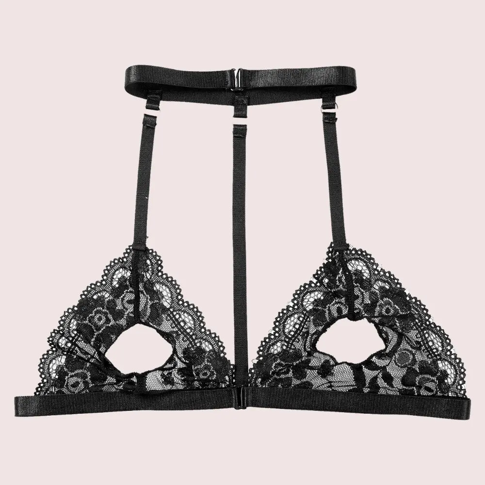 Midnight Temptation Sheer Lace Bralette Snazzyway