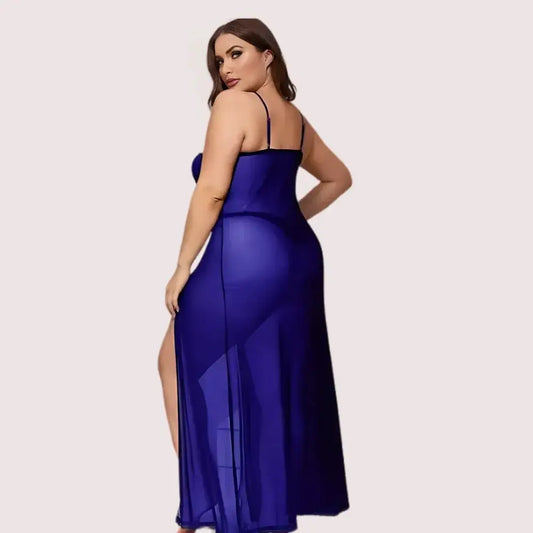 Azure Bloom Women’s Blue Babydoll Set