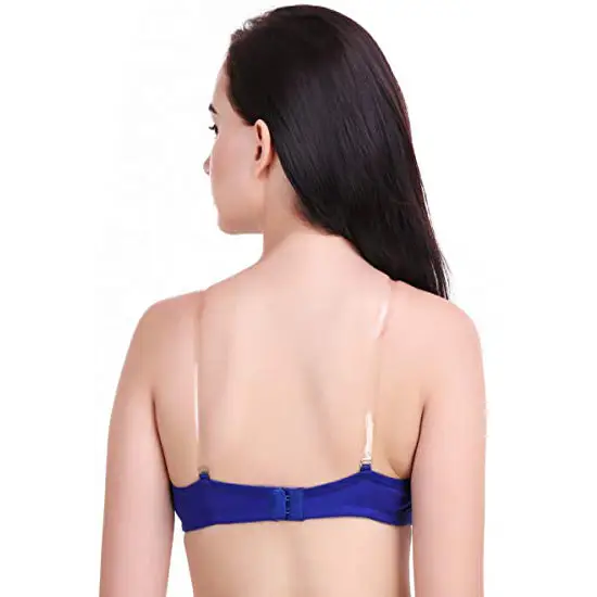 Blue Transparent Strap Bra