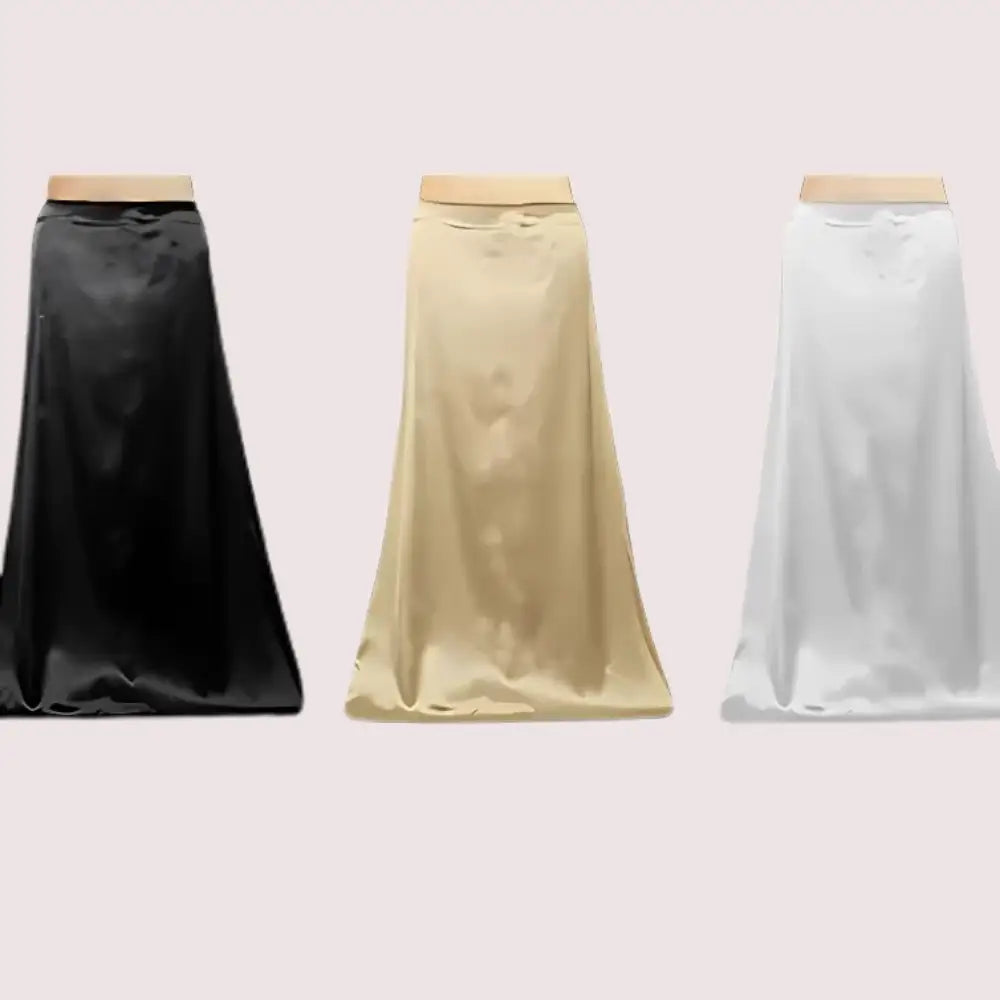 Combo Women’s Satin Petticoat Inskirt (Black Light-Beige White)