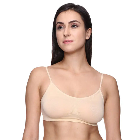 ’Comfort’ Beige Thin Straps Sports Bra