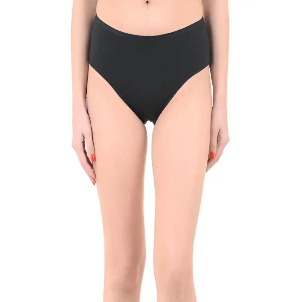 Comfy Snazzy Way Just My Size Women’s Plus Size Tagless Black Cotton Panties(Pkt of 2)