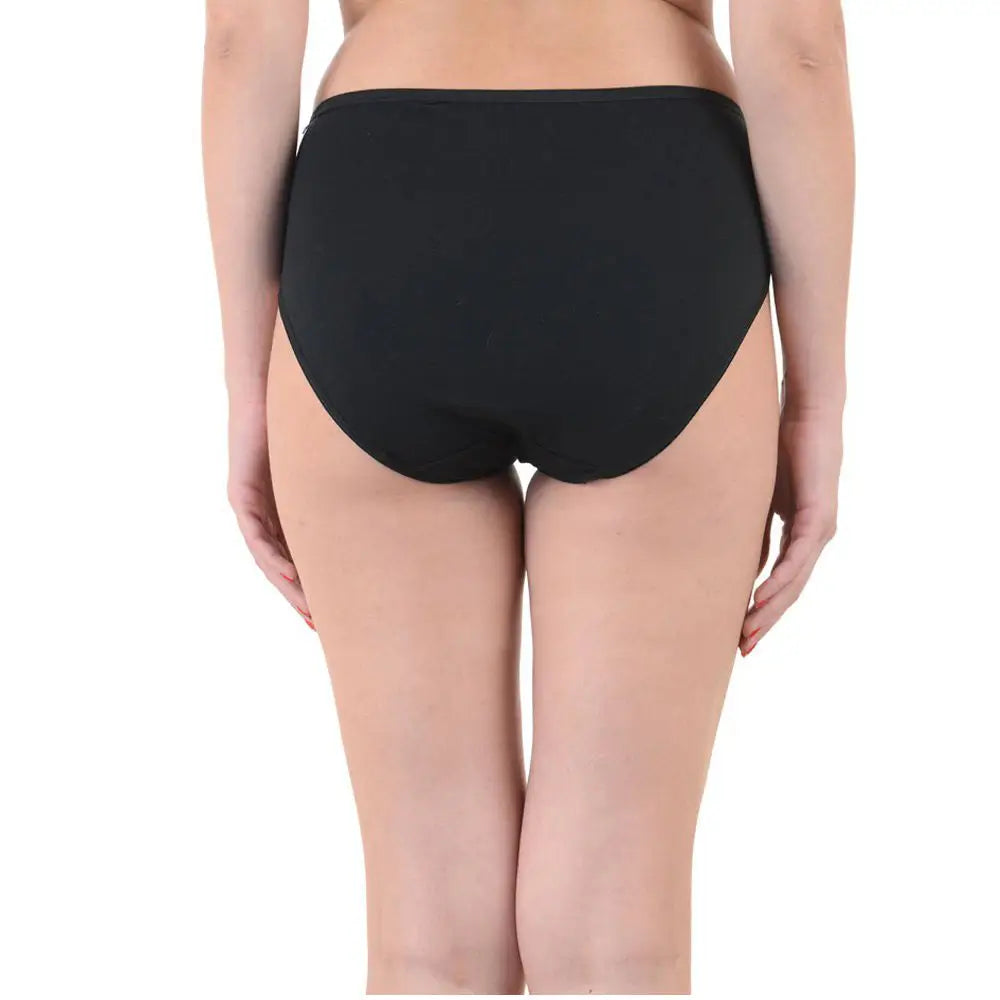 Comfy Snazzy Way Just My Size Women’s Plus Size Tagless Black Cotton Panties(Pkt of 2)