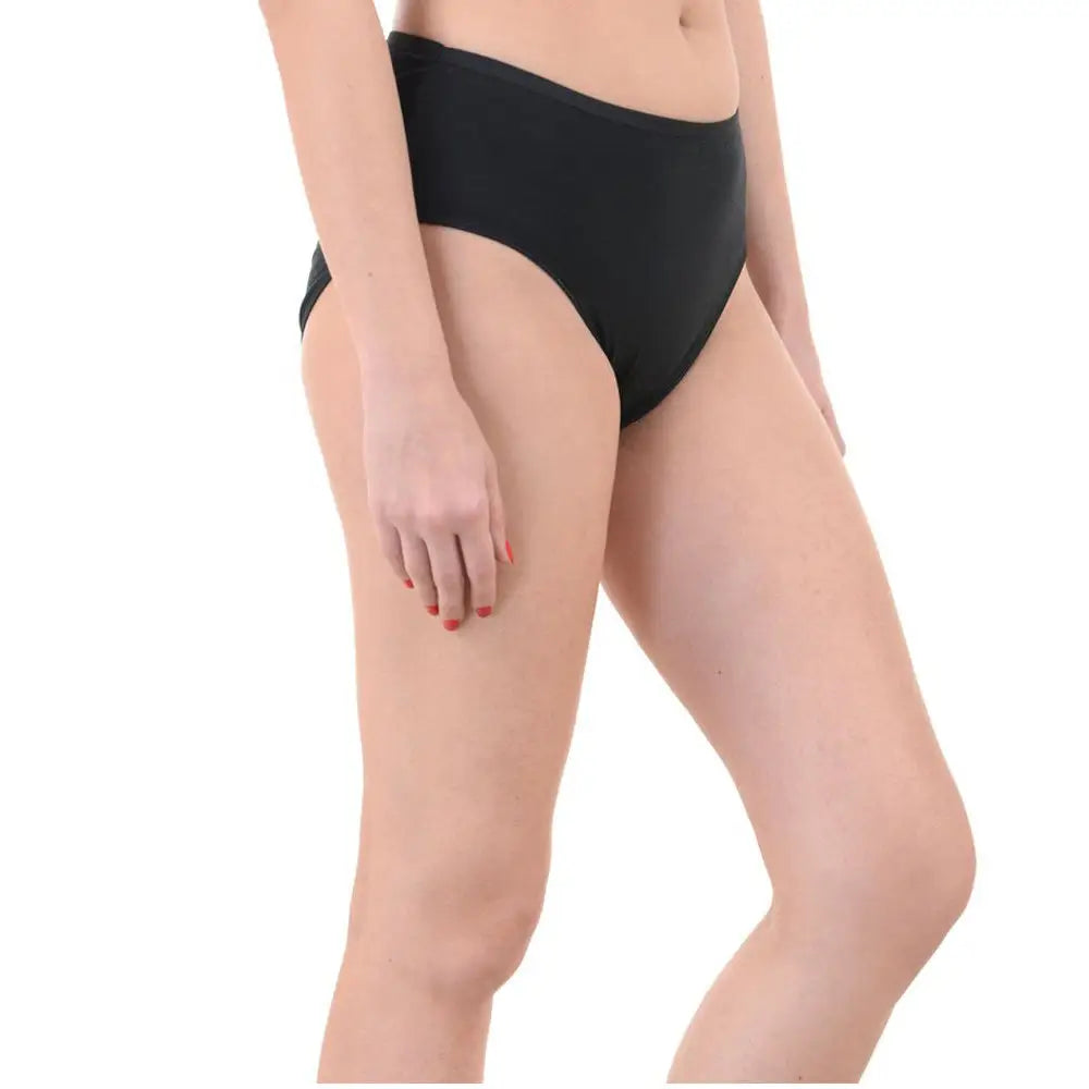 Comfy Snazzy Way Just My Size Women’s Plus Size Tagless Black Cotton Panties(Pkt of 2)
