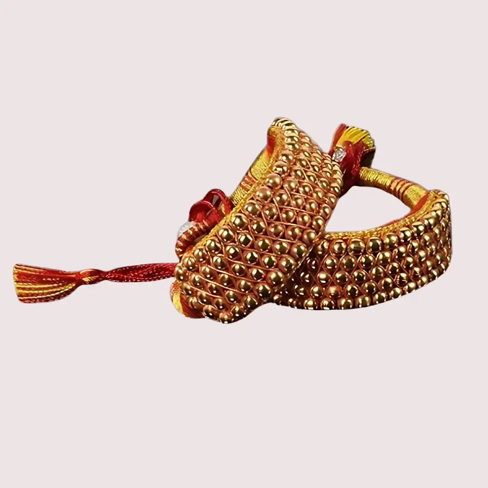 Copper Brass Golden Moti Pocchi Bracelet - Golden