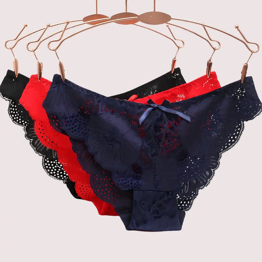 Low Waist Hollow Bow Panties Pack (of 3) Snazzyway