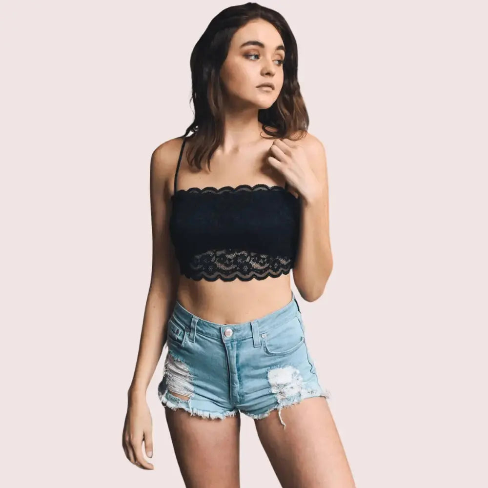 Flirty & Feminine Lace Bandeau Bralette - Boldlior