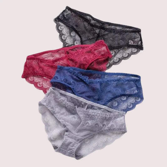 Sexy Sheer Lace Bikini Brief Undies Pack (of 4) Snazzyway