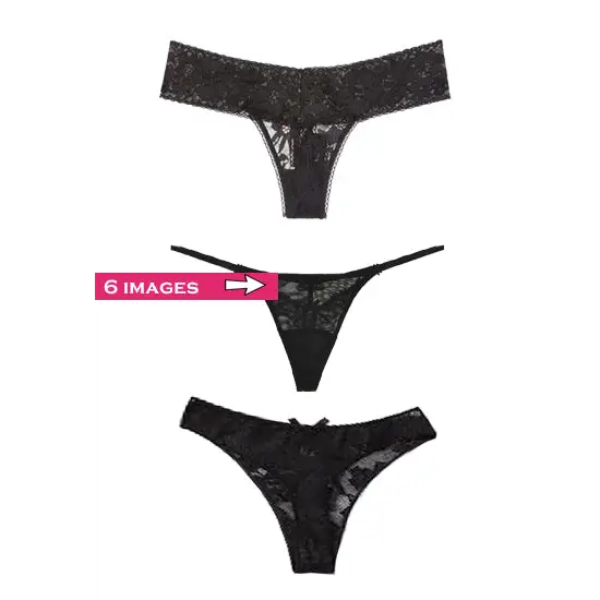 Lace Mesh Thong Panties