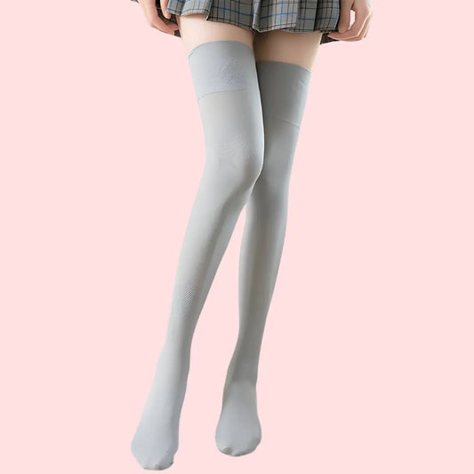 StretchFit Comfort Thigh-High Stockings Duo (Grey + Black) β Pack of 2 Snazzyway