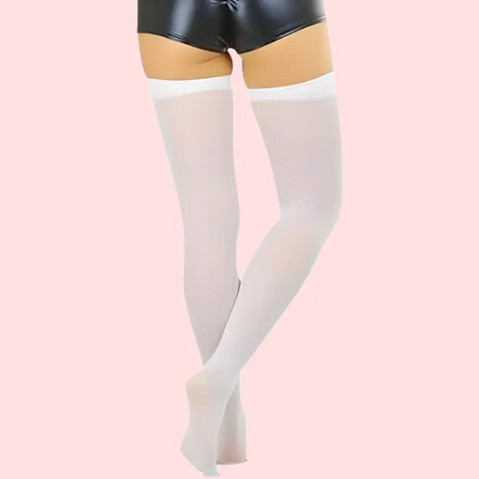 SoftSheer Thigh-High Stockings Duo (White + Nude) β Pack of 2 Snazzyway