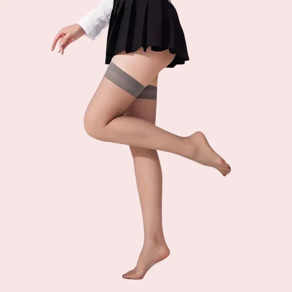 Premium Thigh-High Sheer Stockings – Pack of 2 (Grey & Nude Combo) Snazzyway