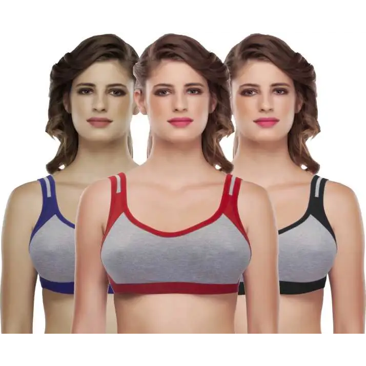Medium Impact non padded sports bra pack of 3