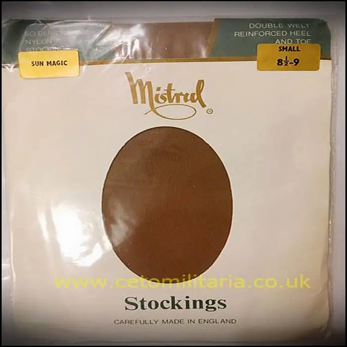 Mistral 60Denier Double Welt Reinforced Heel & Toe Stockings - One Size / Tan