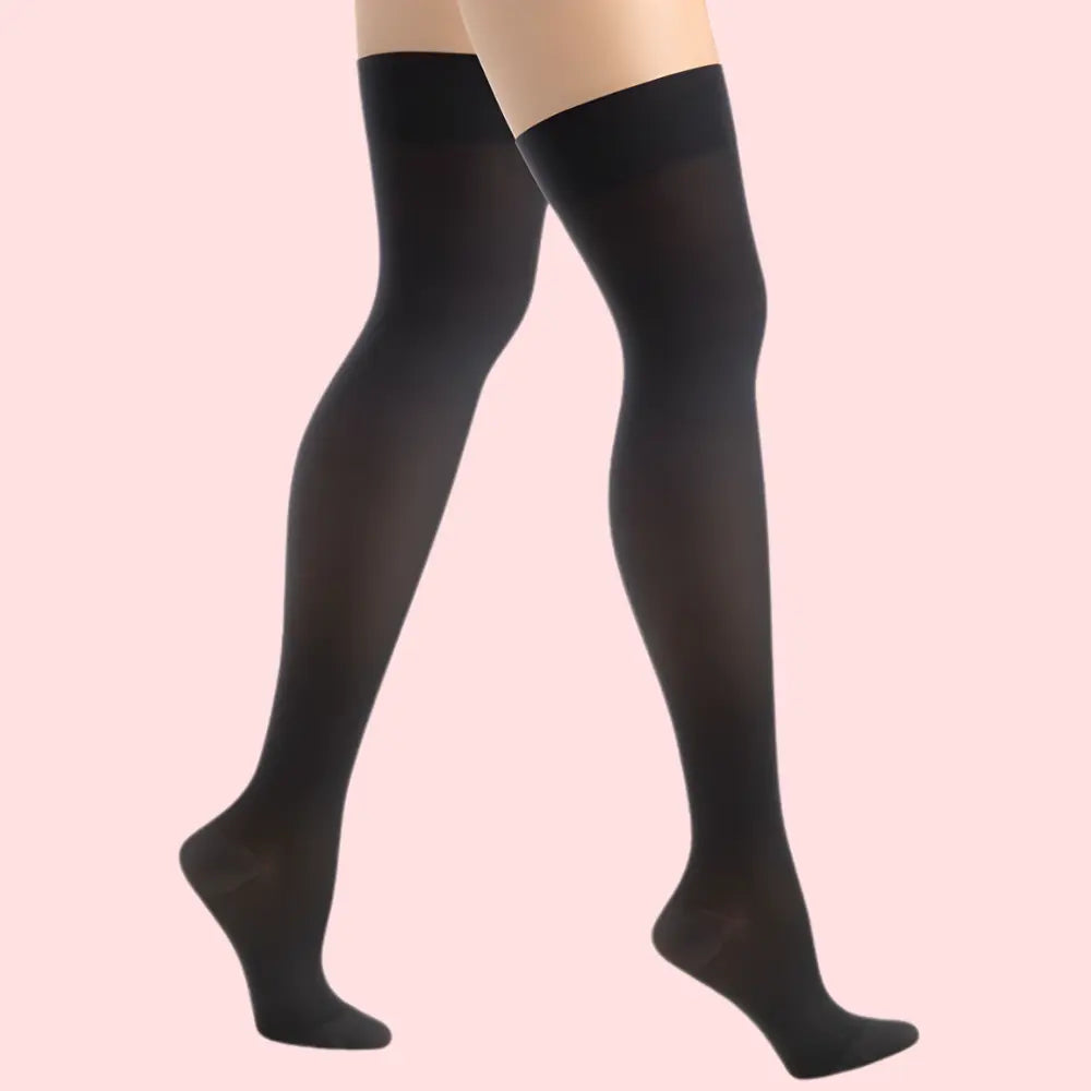 Classic Duo Thigh-High Stockings (Black + Nude) – Pack of 2 Snazzyway
