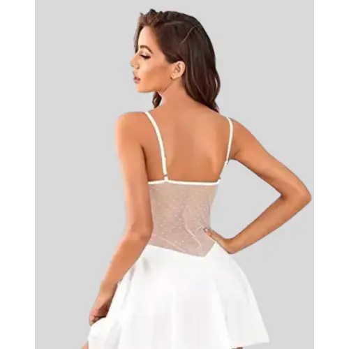Pure Elegance White Lace Babydoll Nightwear