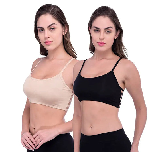 ’Sexy’ Pack Of 2 Sexy Back Stripe Bralette Bra