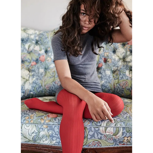 Sharp Red Control Top tights - One Size / Red