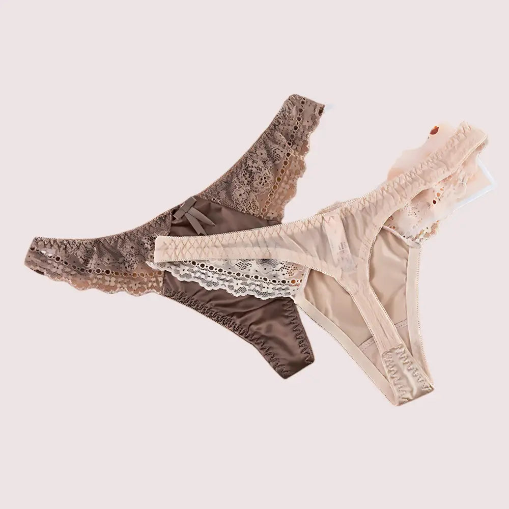 Sheer Lace Thong Panties Pack (of 2)