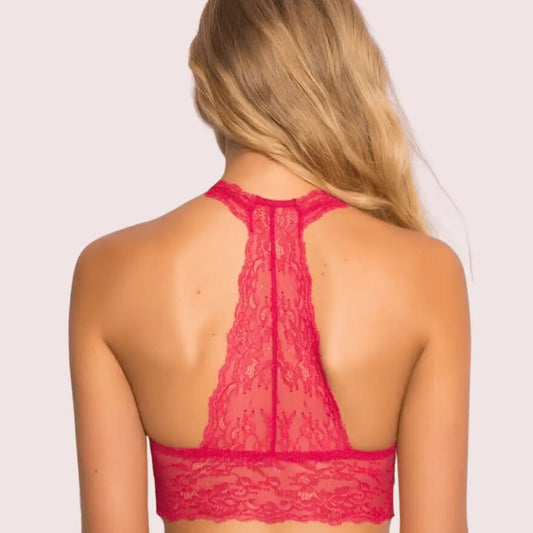 Sultry Dark Pink Lace Bralette for Everyday Glam - Boldlior