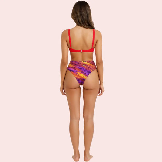 Sunset Mirage High-Waist Bikini Bottom (Bottom Only) Snazzyway