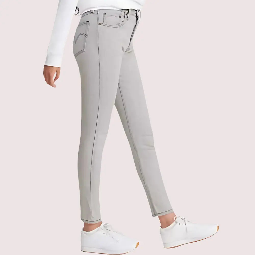 High Rise Skinny Jeans in Gray with Low Stretch Snazzyway