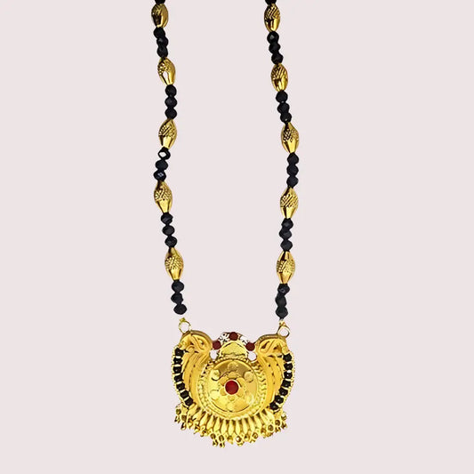 Traditional Golden Pahadi Mangalsutra for Women - Golden