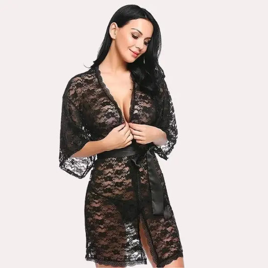 Soft & Lightweight Transparent Lace Robe Snazzyway
