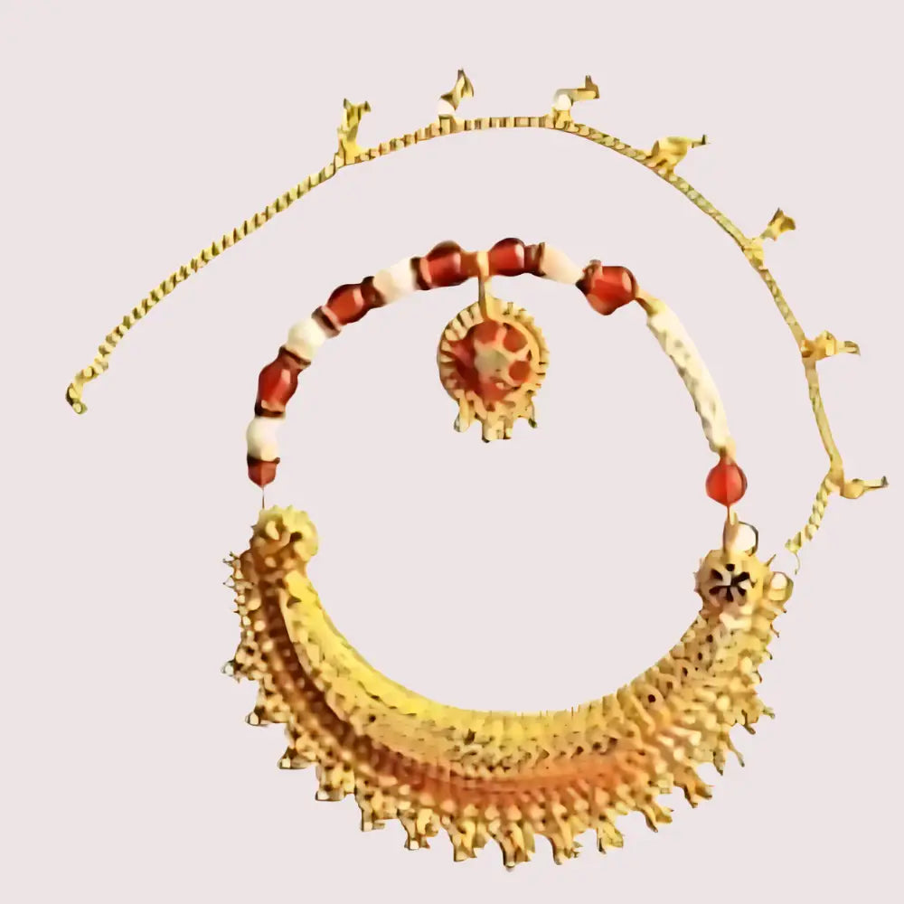 Uttarakhand Pahadi Tehri Nath Classic Traditional Design - Golden