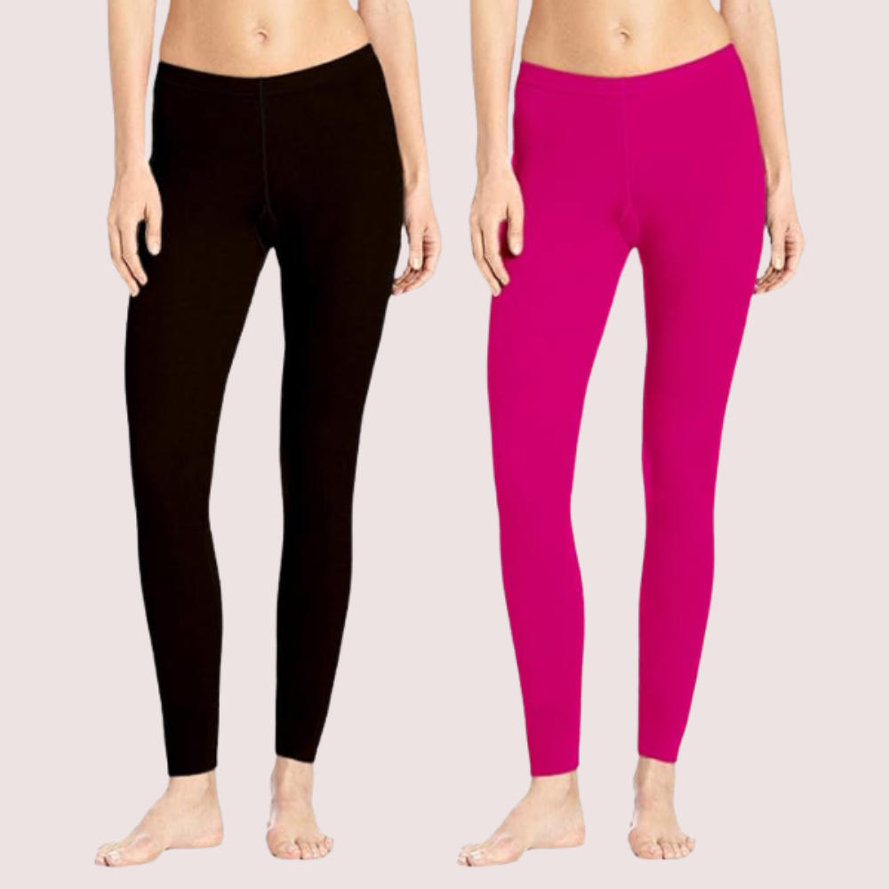 Daily Essentials Stretch Cotton Leggings Duo Snazzyway