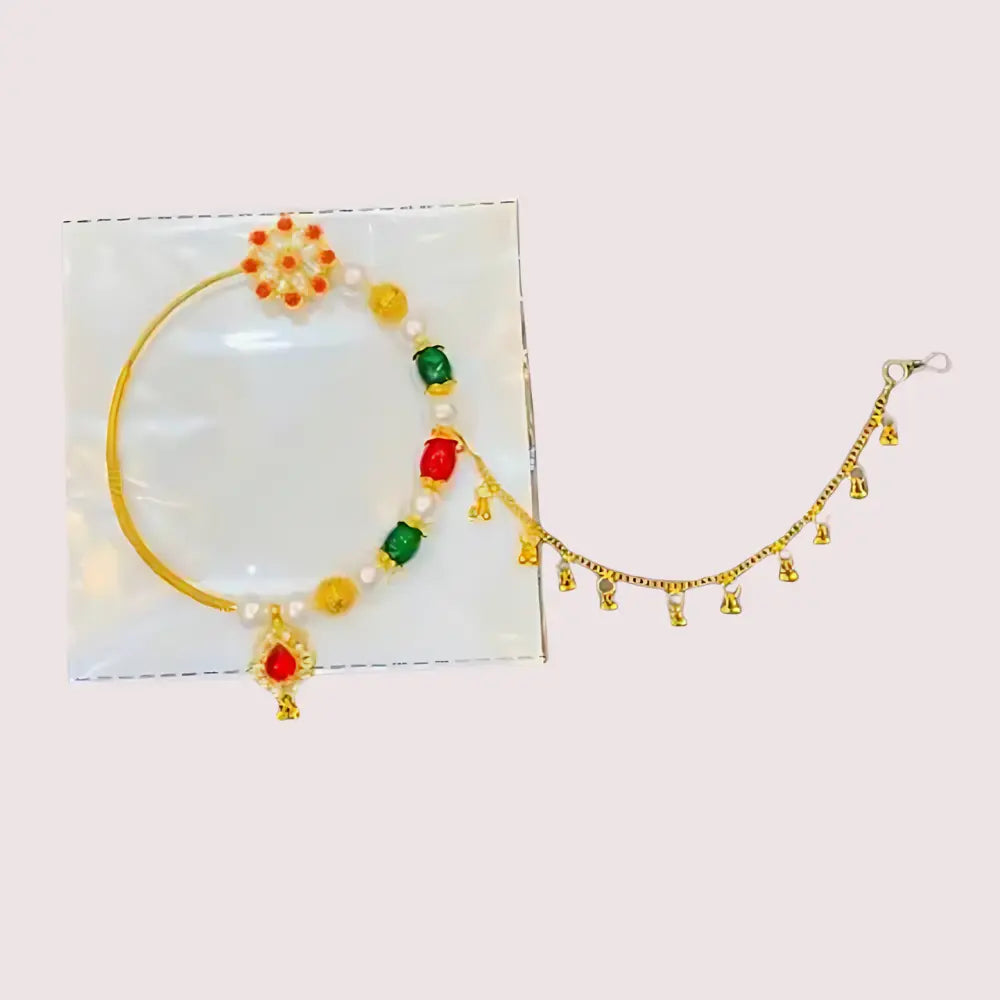 Chic Gold-Plated Nose Ring with a Minimalist Chain Snazzyway