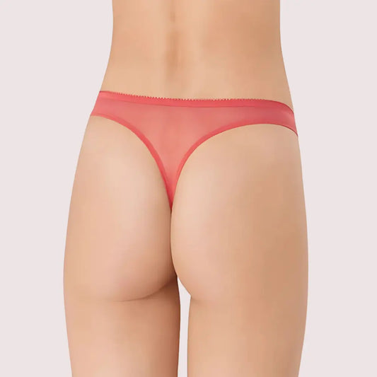 PRINCESSE Dream Spotlight Coral Fishnet Lace Thong Snazzyway