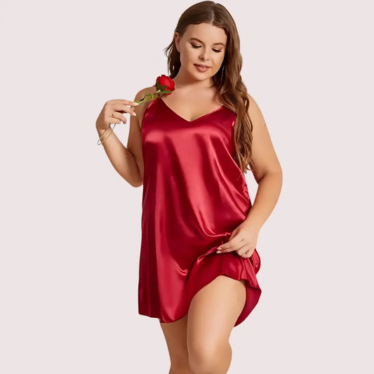 Midnight Grace Criss-Cross Back Nightdress β Plus Size Snazzyway