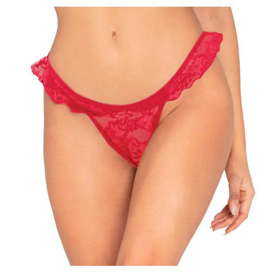2 pack Sexy Lace Ruffled Thong Panties Snazzyway