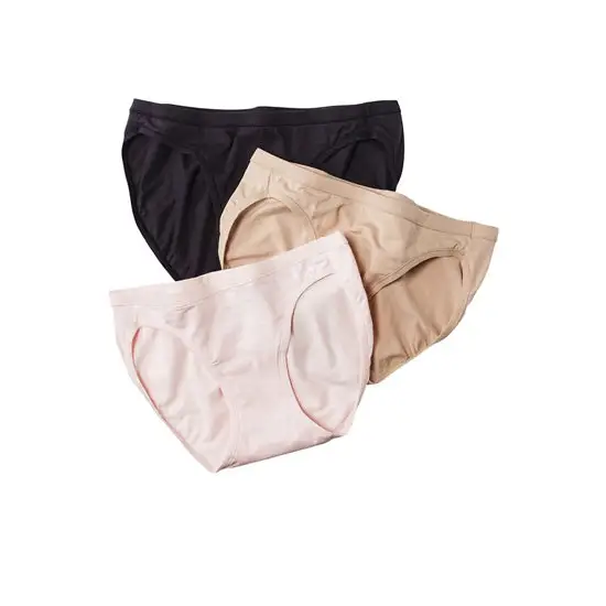 Westren Beauty Plus Size Elastic Waist Panties 3-Pack+ 1 Free Bra