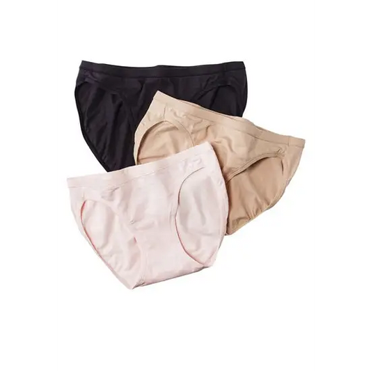 Westren Beauty Plus Size Elastic Waist Panties 3-Pack+ 1 Free Bra
